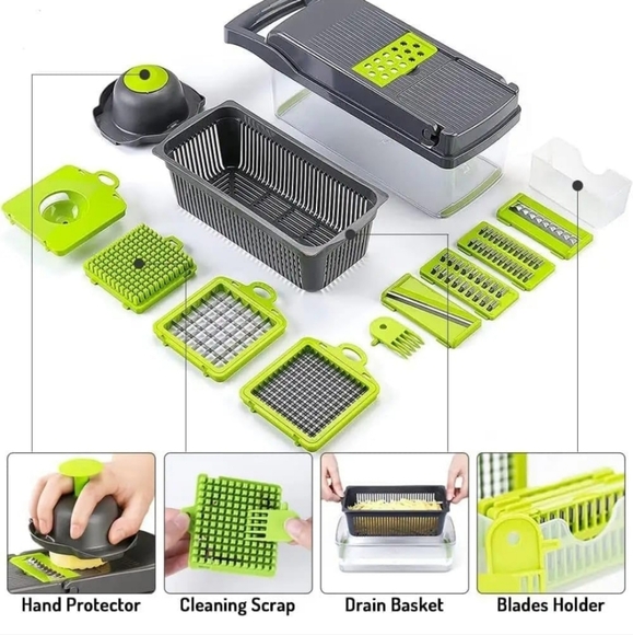 Vegetable Chopper multifunctional 14 in-1 Cutter Dicer Slicer tomato ,onion. New - Picture 11 of 12